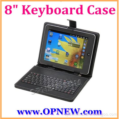 8" Keyboard Leather Cover Case QWERTY USB/mini USB/Micro Bracket Bag for 8 inch Tablet PC MID PDA Drop Shipping OPNEW Wholesale